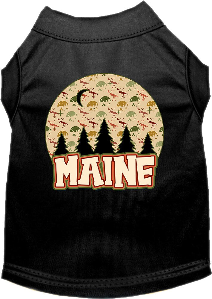 Pet Dog & Cat Screen Printed Shirt for Small to Medium Pets (Sizes XS-XL), "Maine Under The Stars"