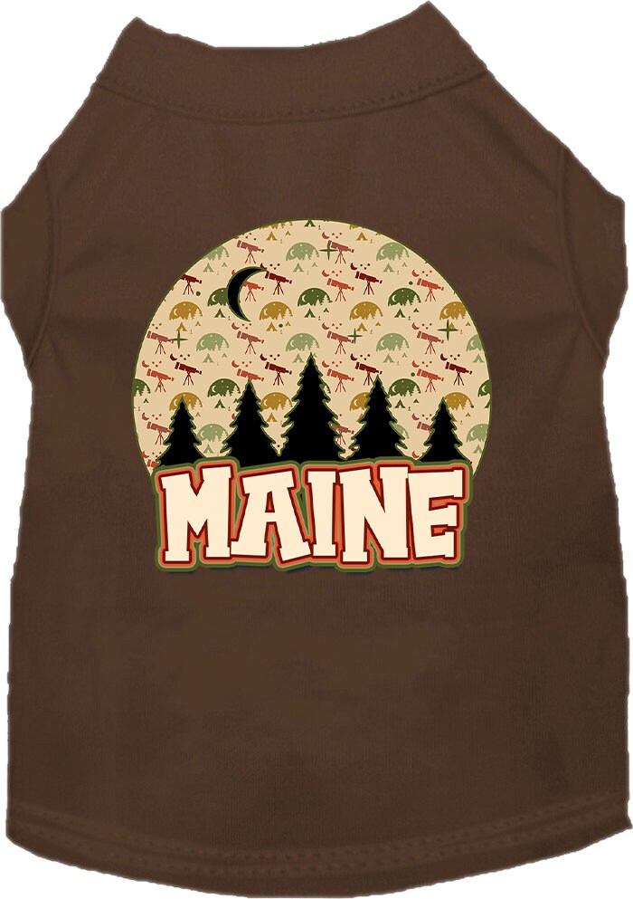 Pet Dog & Cat Screen Printed Shirt for Small to Medium Pets (Sizes XS-XL), "Maine Under The Stars"