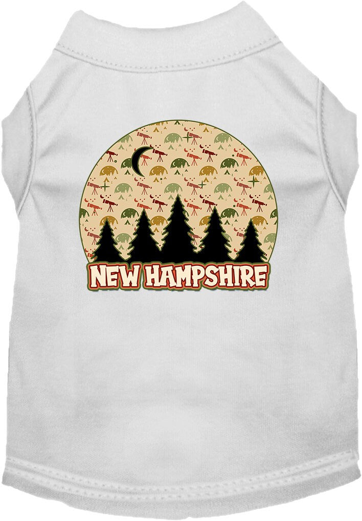 Pet Dog & Cat Screen Printed Shirt for Small to Medium Pets (Sizes XS-XL), "New Hampshire Under The Stars"