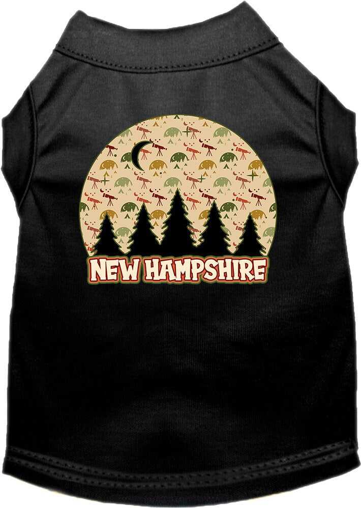 Pet Dog & Cat Screen Printed Shirt for Small to Medium Pets (Sizes XS-XL), "New Hampshire Under The Stars"