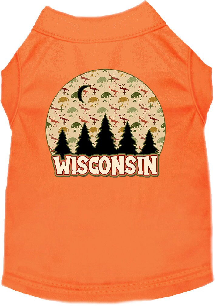 Pet Dog & Cat Screen Printed Shirt for Small to Medium Pets (Sizes XS-XL), "Wisconsin Under The Stars"