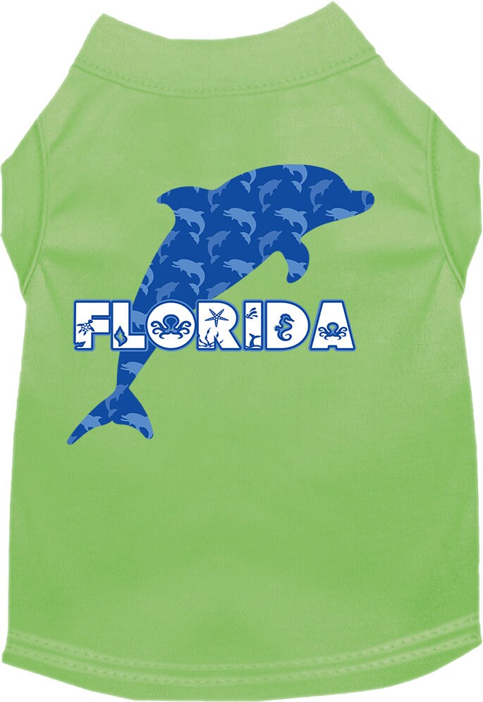 Pet Dog & Cat Screen Printed Shirt for Medium to Large Pets (Sizes 2XL-6XL), "Florida Blue Dolphins"