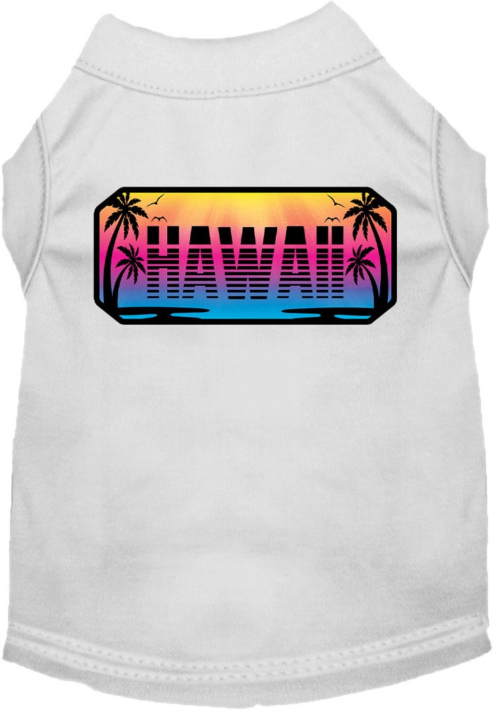 Pet Dog & Cat Screen Printed Shirt for Medium to Large Pets (Sizes 2XL-6XL), "Hawaii Beach Shades"