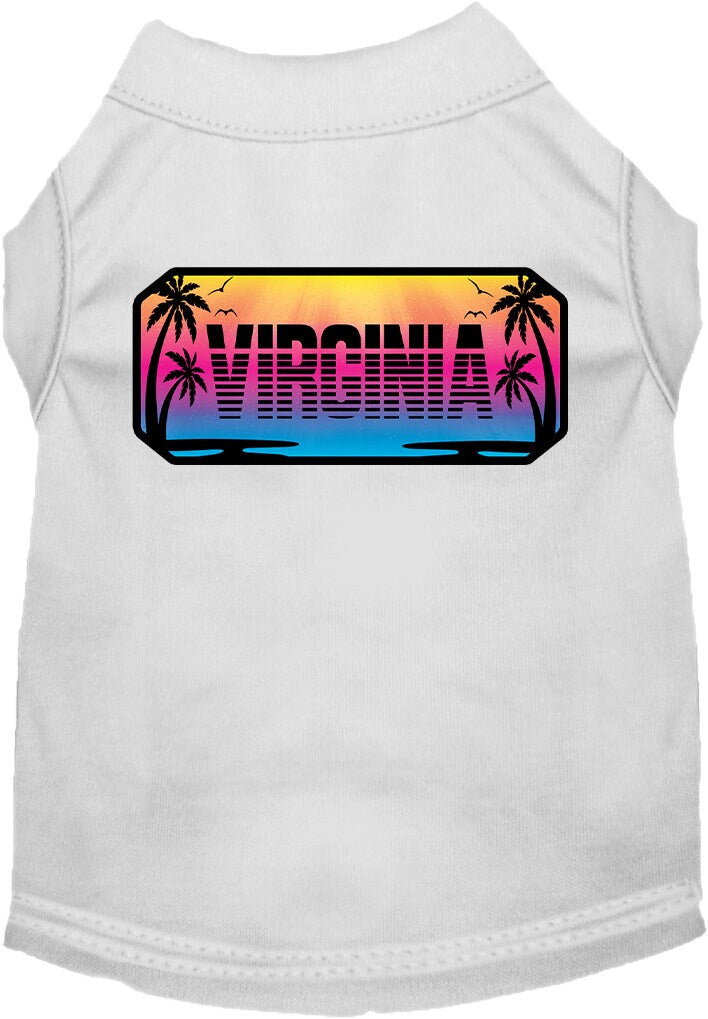 Pet Dog & Cat Screen Printed Shirt for Small to Medium Pets (Sizes XS-XL), "Virginia Beach Shades"