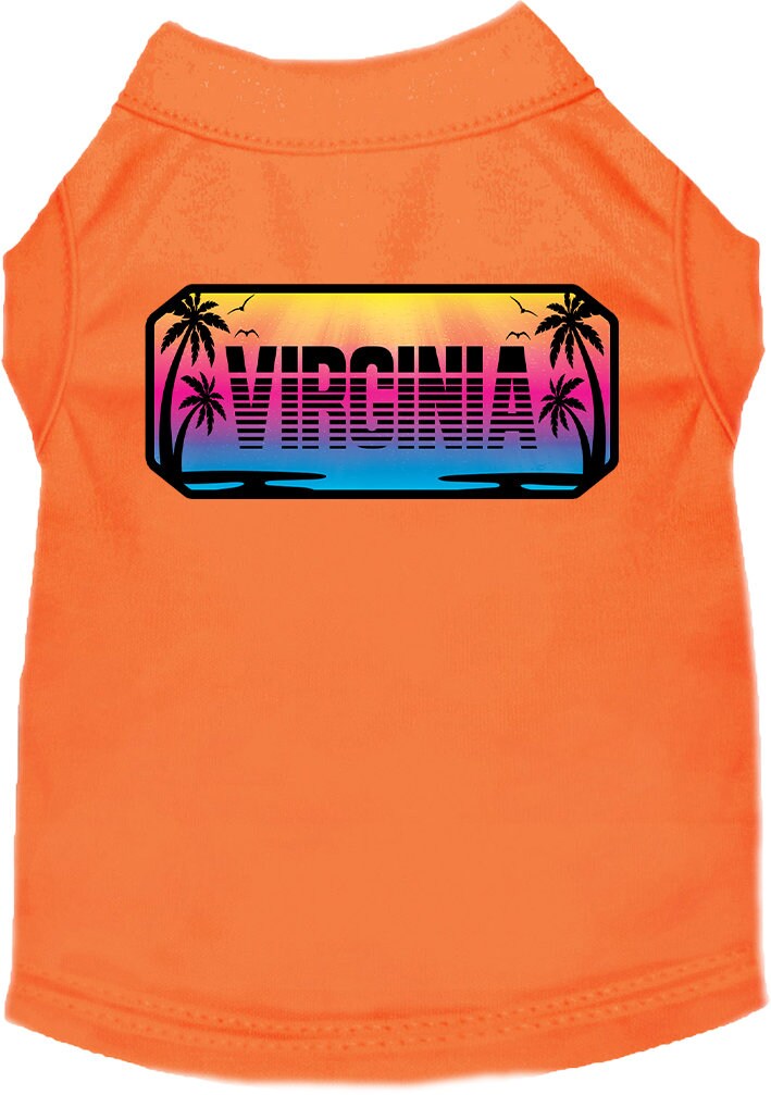 Pet Dog & Cat Screen Printed Shirt for Small to Medium Pets (Sizes XS-XL), "Virginia Beach Shades"