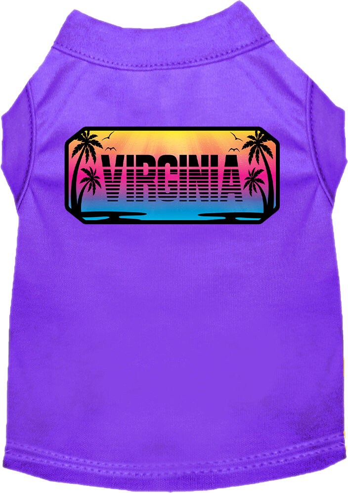 Pet Dog & Cat Screen Printed Shirt for Small to Medium Pets (Sizes XS-XL), "Virginia Beach Shades"