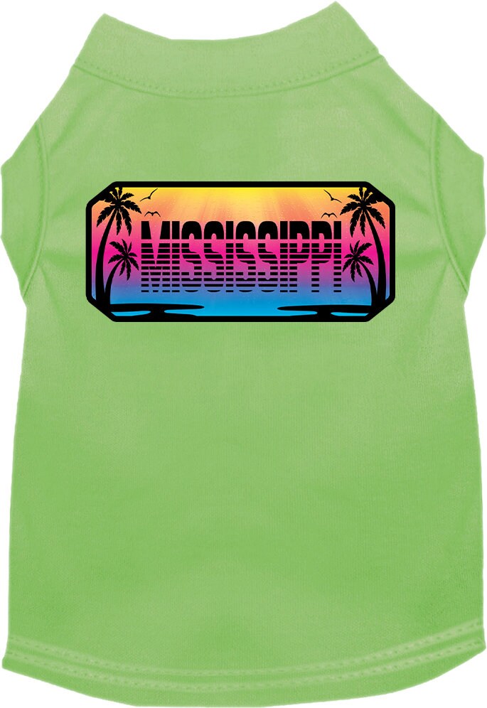 Pet Dog & Cat Screen Printed Shirt for Small to Medium Pets (Sizes XS-XL), "Mississippi Beach Shades"