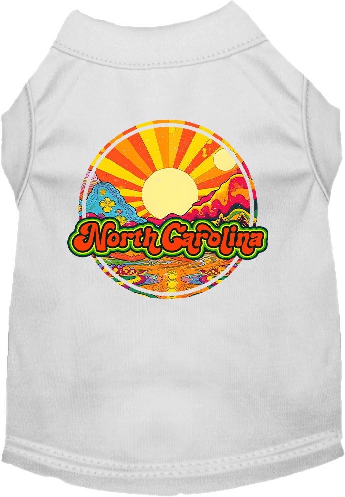 Pet Dog & Cat Screen Printed Shirt for Medium to Large Pets (Sizes 2XL-6XL), "North Carolina Mellow Mountain"