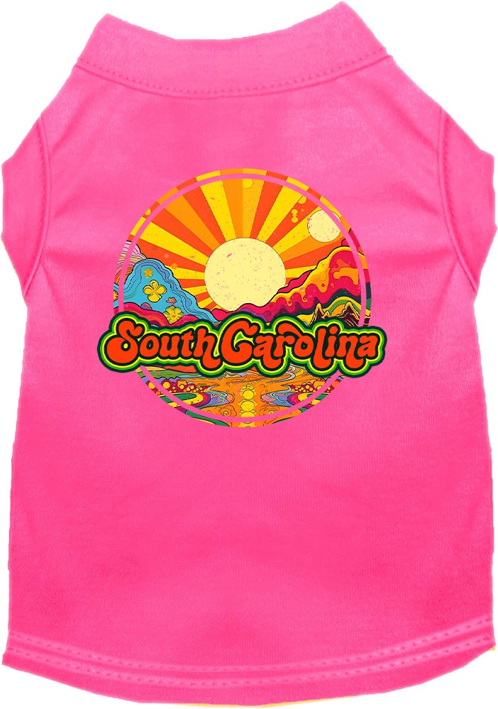 Pet Dog & Cat Screen Printed Shirt for Small to Medium Pets (Sizes XS-XL), "South Carolina Mellow Mountain"