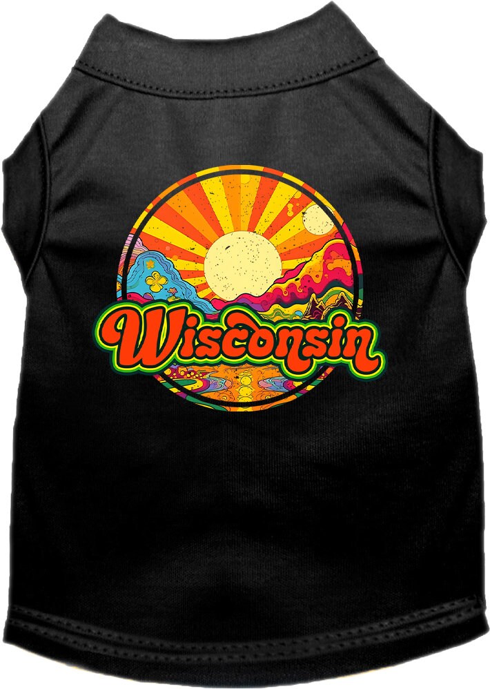 Pet Dog & Cat Screen Printed Shirt for Medium to Large Pets (Sizes 2XL-6XL), "Wisconsin Mellow Mountain"