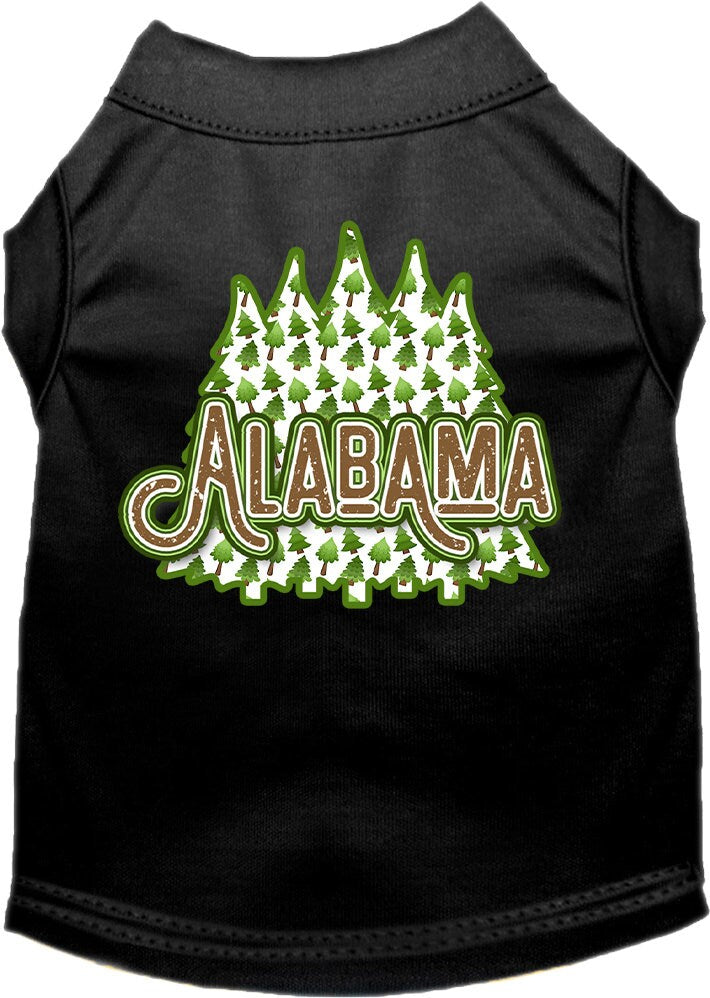 Pet Dog & Cat Screen Printed Shirt for Small to Medium Pets (Sizes XS-XL), "Alabama Woodland Trees"