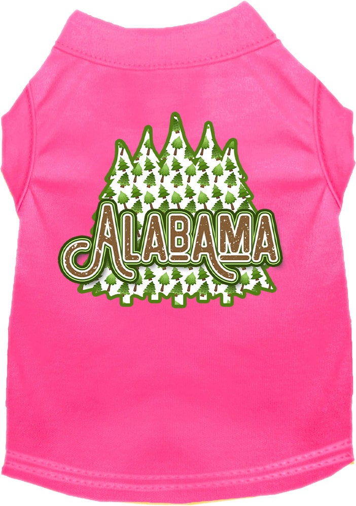 Pet Dog & Cat Screen Printed Shirt for Small to Medium Pets (Sizes XS-XL), "Alabama Woodland Trees"