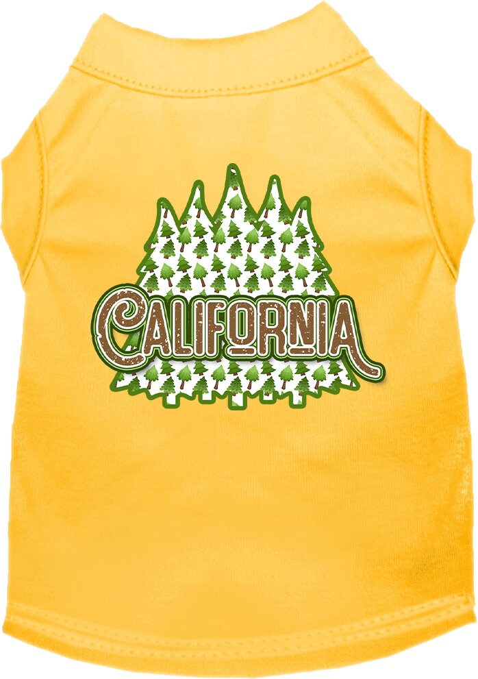 Pet Dog & Cat Screen Printed Shirt for Small to Medium Pets (Sizes XS-XL), "California Woodland Trees"