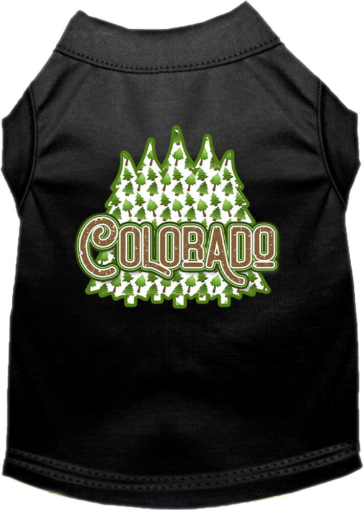 Pet Dog & Cat Screen Printed Shirt for Medium to Large Pets (Sizes 2XL-6XL), "Colorado Woodland Trees"