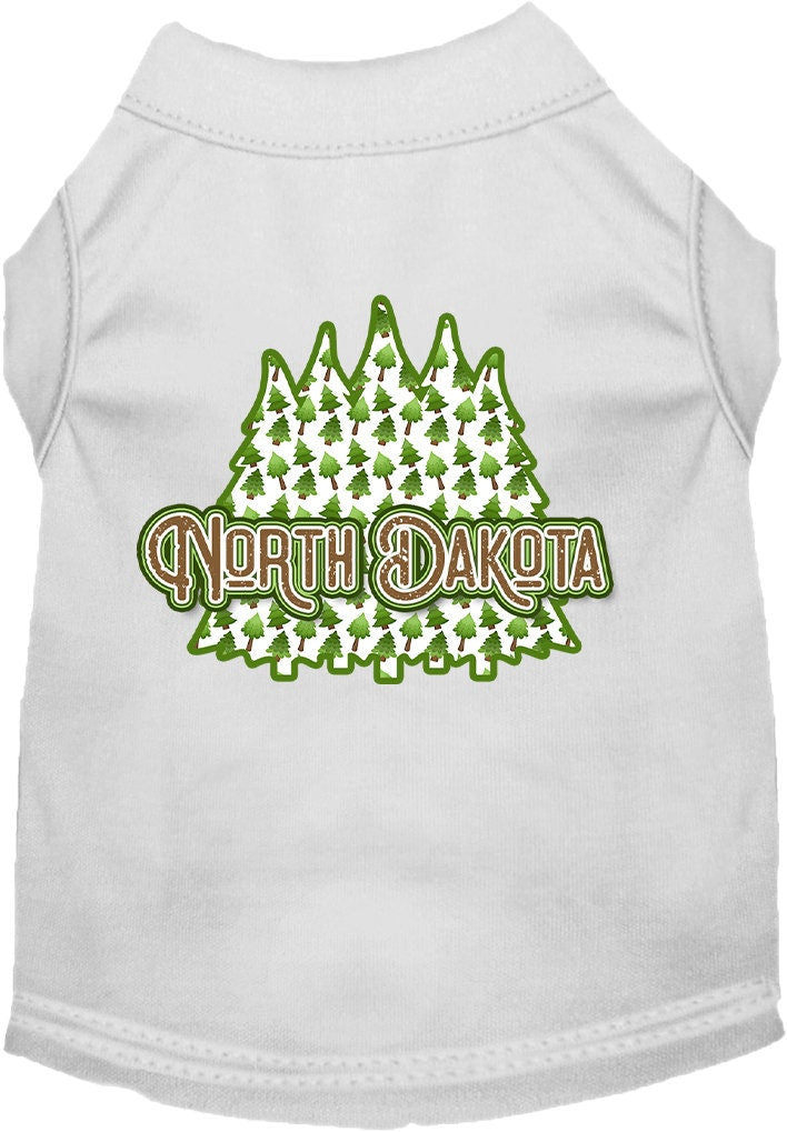 Pet Dog & Cat Screen Printed Shirt for Medium to Large Pets (Sizes 2XL-6XL), "North Dakota Woodland Trees"