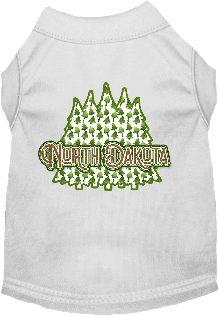 Pet Dog & Cat Screen Printed Shirt for Small to Medium Pets (Sizes XS-XL), "North Dakota Woodland Trees"