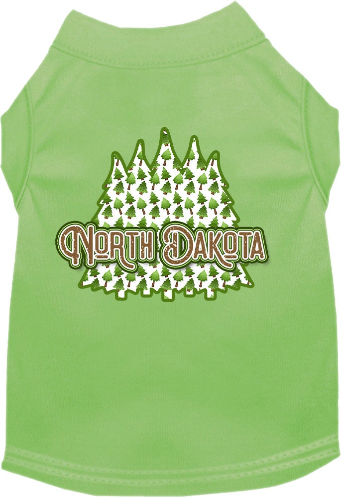 Pet Dog & Cat Screen Printed Shirt for Small to Medium Pets (Sizes XS-XL), "North Dakota Woodland Trees"