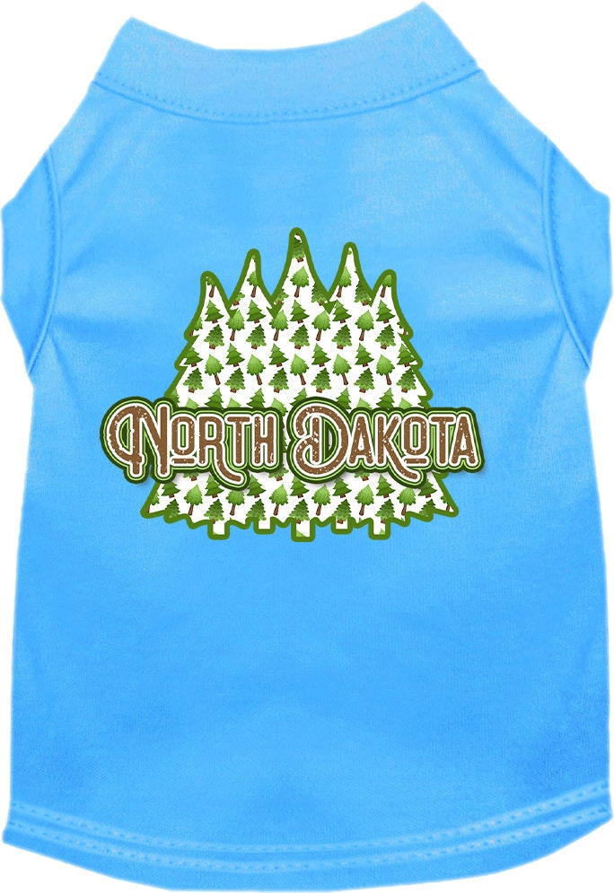 Pet Dog & Cat Screen Printed Shirt for Small to Medium Pets (Sizes XS-XL), "North Dakota Woodland Trees"