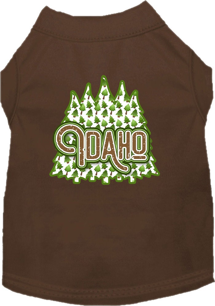 Pet Dog & Cat Screen Printed Shirt for Small to Medium Pets (Sizes XS-XL), "Idaho Woodland Trees"