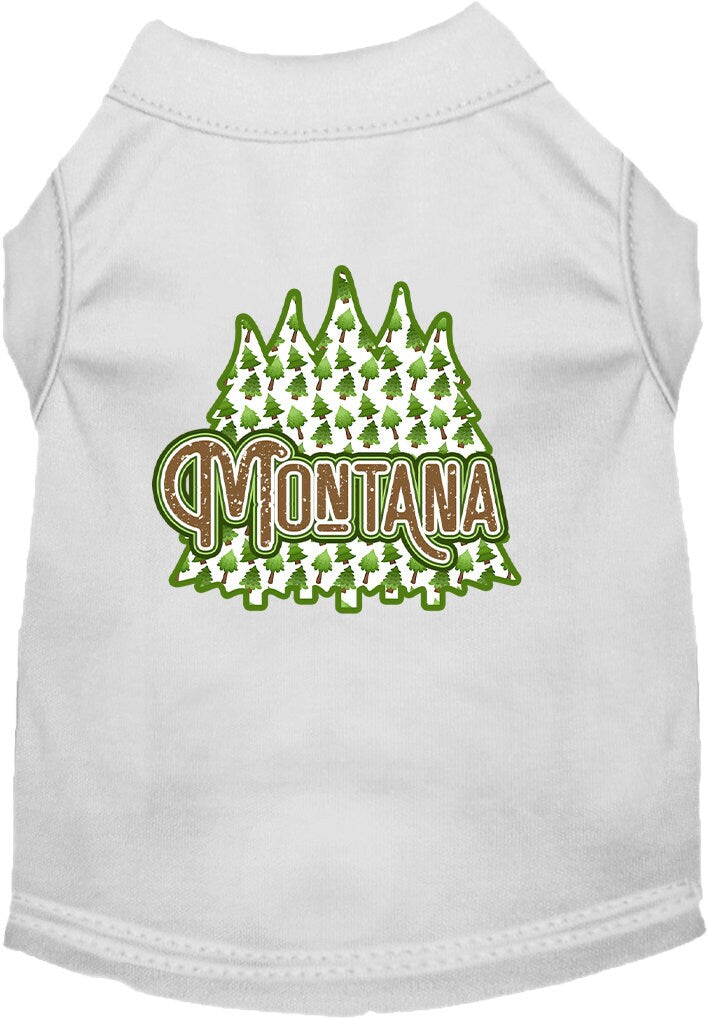 Pet Dog & Cat Screen Printed Shirt for Medium to Large Pets (Sizes 2XL-6XL), "Montana Woodland Trees"