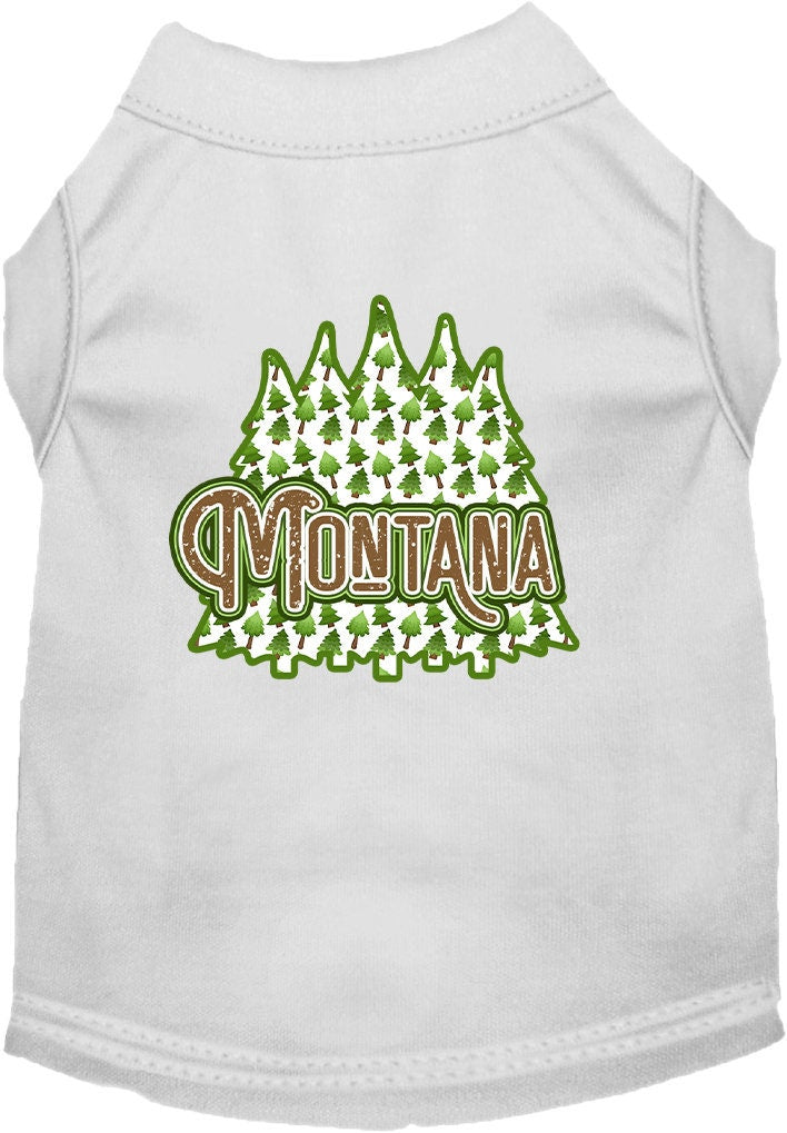 Pet Dog & Cat Screen Printed Shirt for Small to Medium Pets (Sizes XS-XL), "Montana Woodland Trees"