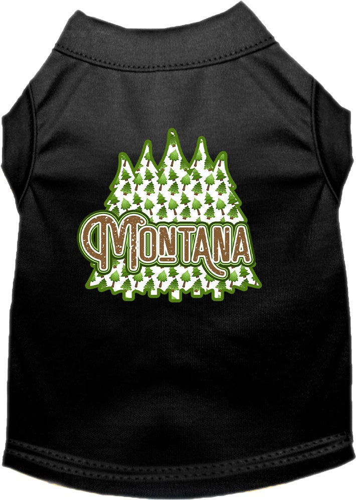 Pet Dog & Cat Screen Printed Shirt for Small to Medium Pets (Sizes XS-XL), "Montana Woodland Trees"