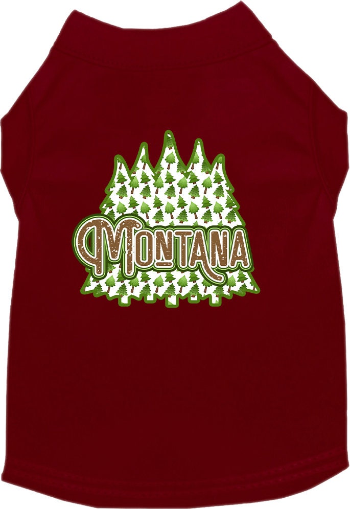 Pet Dog & Cat Screen Printed Shirt for Small to Medium Pets (Sizes XS-XL), "Montana Woodland Trees"