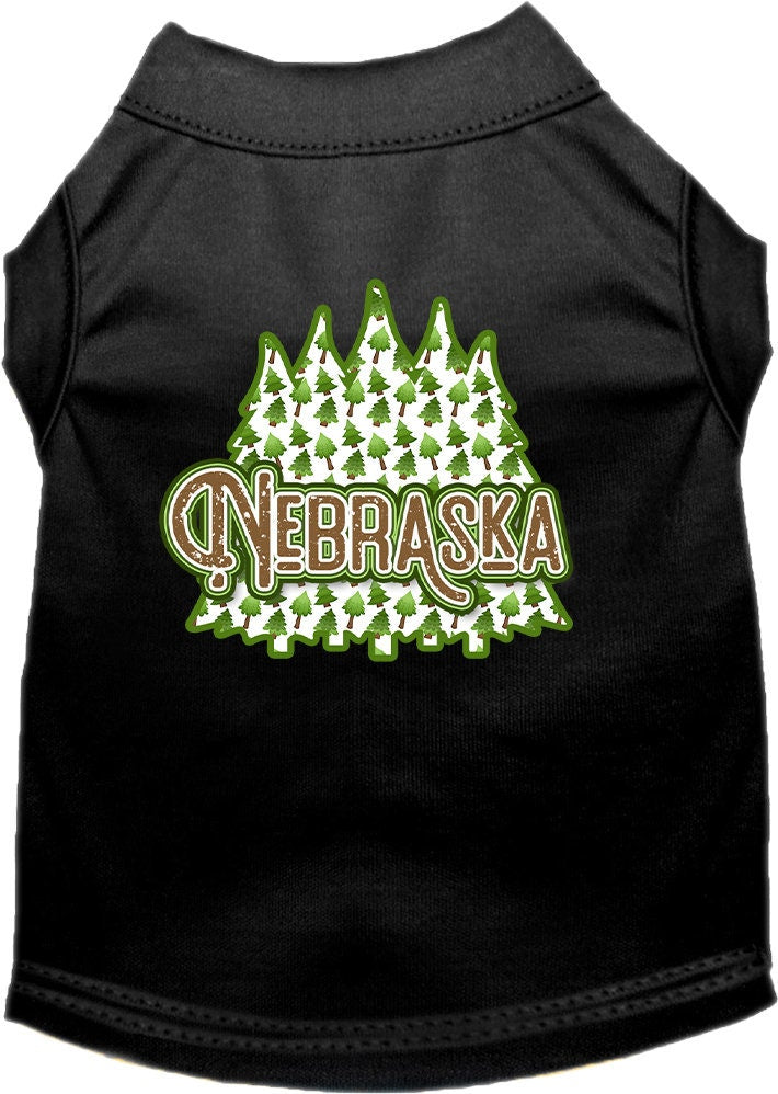 Pet Dog & Cat Screen Printed Shirt for Medium to Large Pets (Sizes 2XL-6XL), "Nebraska Woodland Trees"