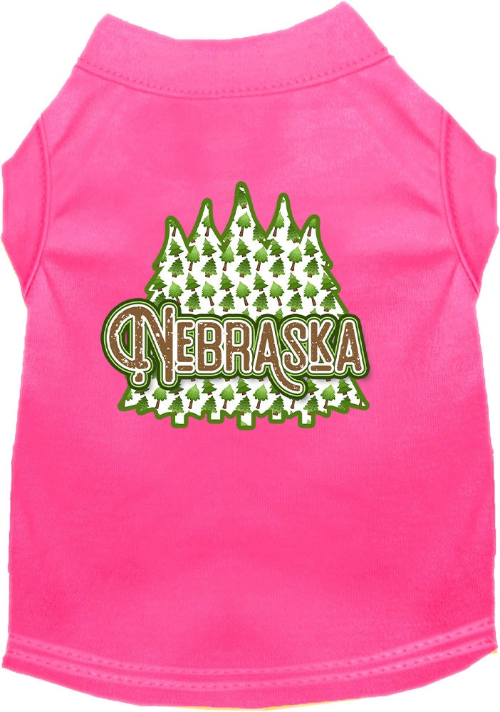 Pet Dog & Cat Screen Printed Shirt for Medium to Large Pets (Sizes 2XL-6XL), "Nebraska Woodland Trees"