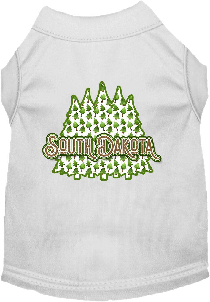 Pet Dog & Cat Screen Printed Shirt for Medium to Large Pets (Sizes 2XL-6XL), "South Dakota Woodland Trees"