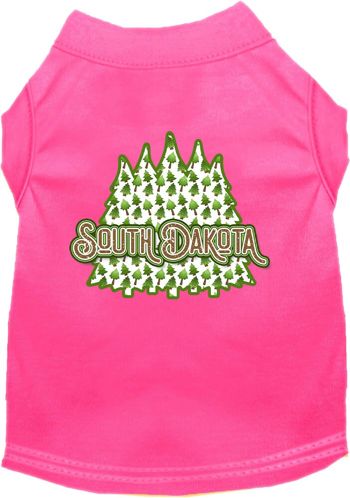 Pet Dog & Cat Screen Printed Shirt for Small to Medium Pets (Sizes XS-XL), "South Dakota Woodland Trees"