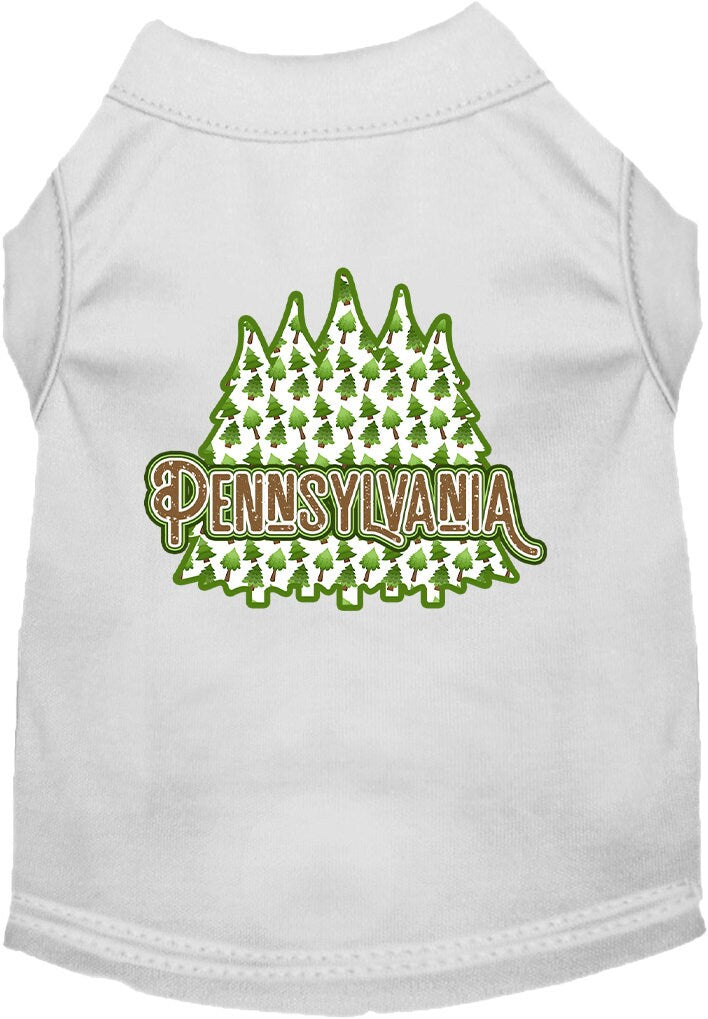 Pet Dog & Cat Screen Printed Shirt for Medium to Large Pets (Sizes 2XL-6XL), "Pennsylvania Woodland Trees"