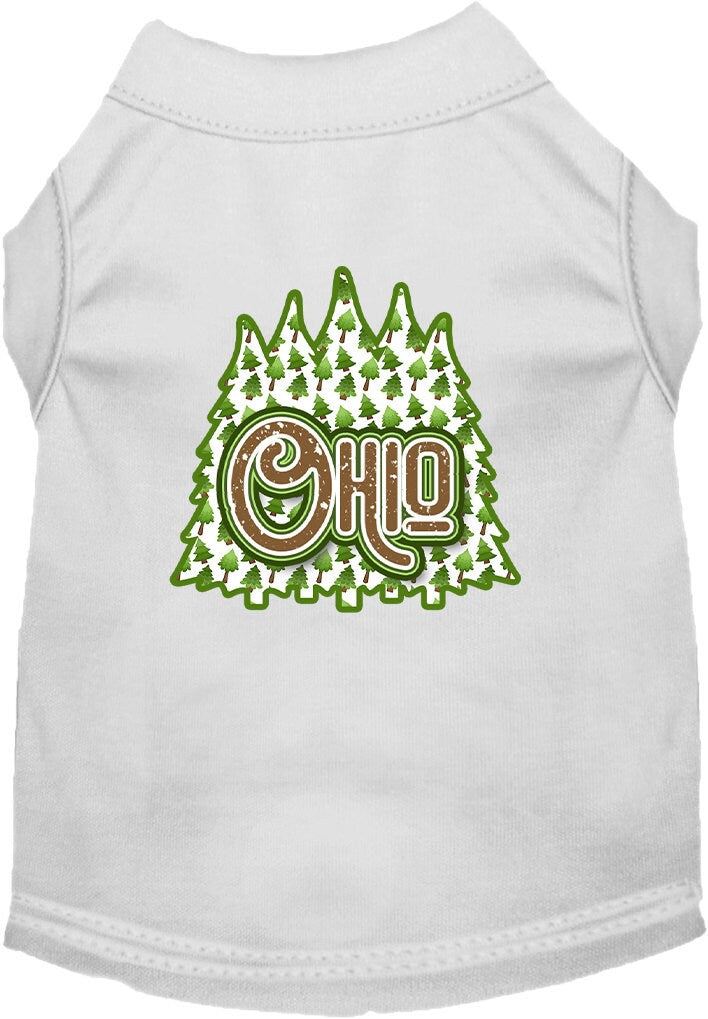 Pet Dog & Cat Screen Printed Shirt for Small to Medium Pets (Sizes XS-XL), "Ohio Woodland Trees"