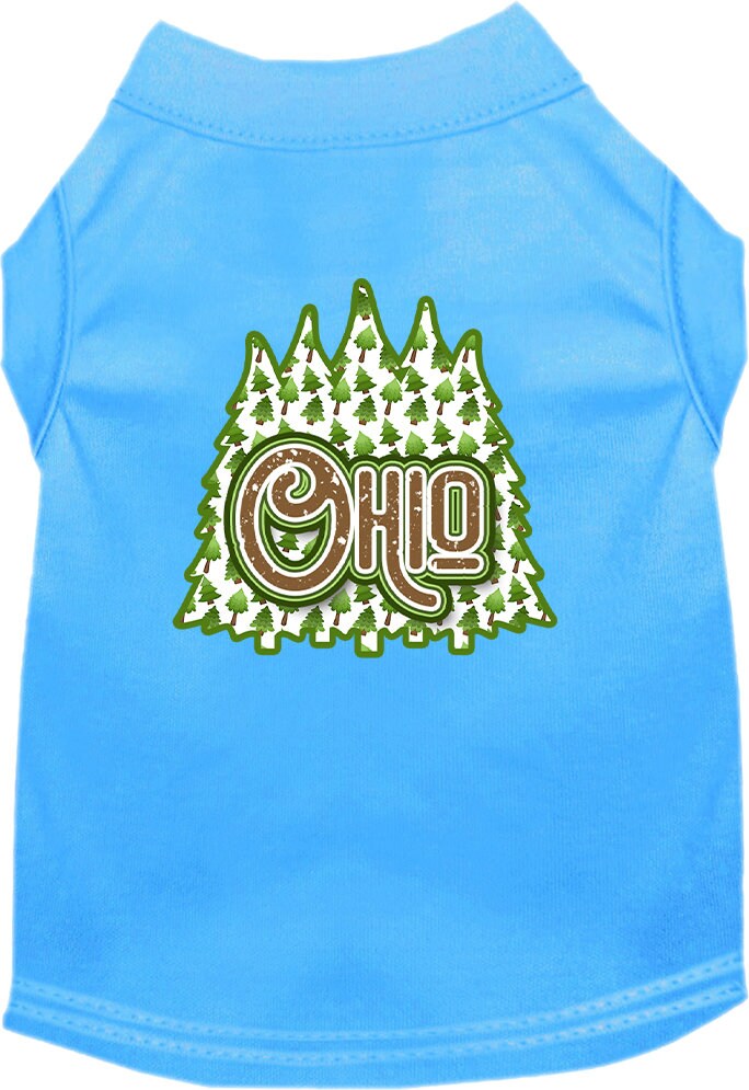 Pet Dog & Cat Screen Printed Shirt for Small to Medium Pets (Sizes XS-XL), "Ohio Woodland Trees"