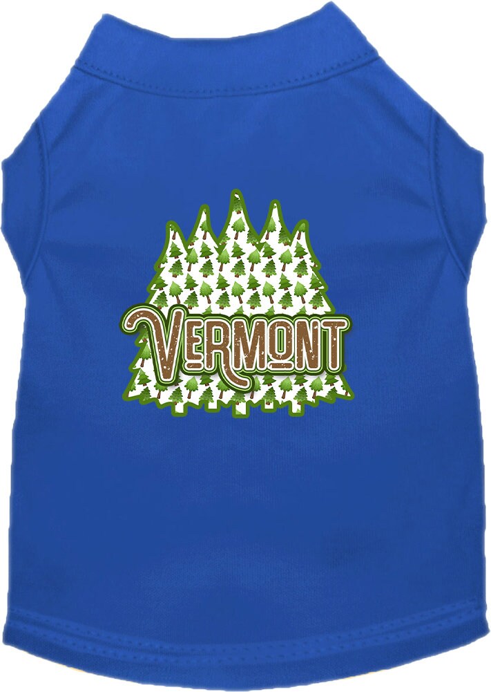 Pet Dog & Cat Screen Printed Shirt for Small to Medium Pets (Sizes XS-XL), "Vermont Woodland Trees"