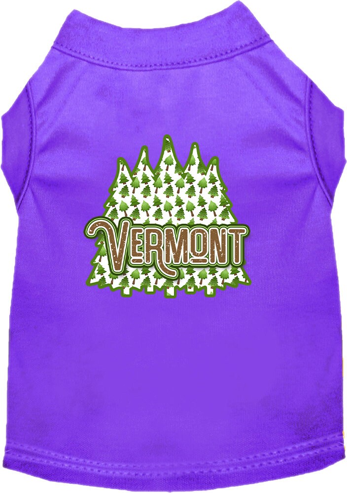 Pet Dog & Cat Screen Printed Shirt for Small to Medium Pets (Sizes XS-XL), "Vermont Woodland Trees"