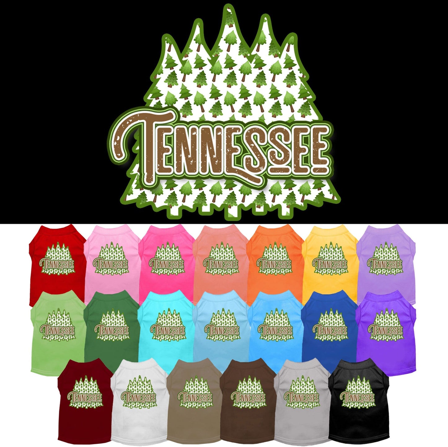 Pet Dog & Cat Screen Printed Shirt for Small to Medium Pets (Sizes XS-XL), "Tennessee Woodland Trees"