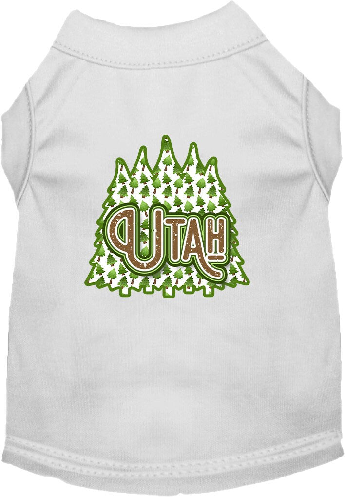 Pet Dog & Cat Screen Printed Shirt for Small to Medium Pets (Sizes XS-XL), "Utah Woodland Trees"