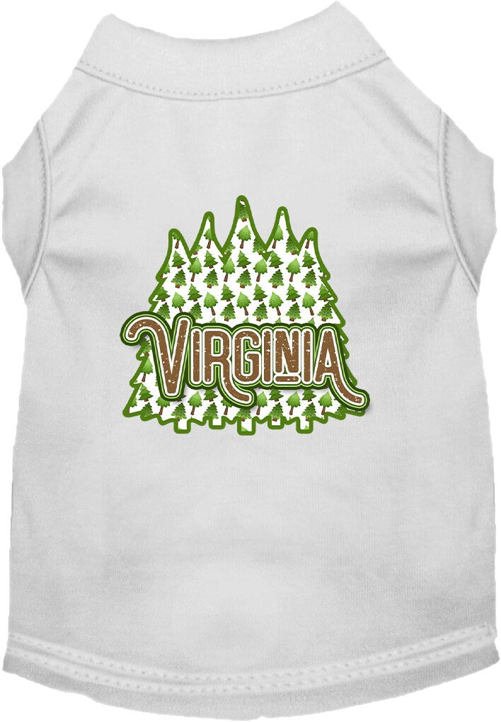 Pet Dog & Cat Screen Printed Shirt for Small to Medium Pets (Sizes XS-XL), "Virginia Woodland Trees"