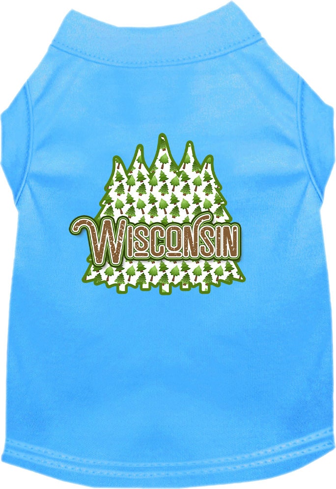 Pet Dog & Cat Screen Printed Shirt for Medium to Large Pets (Sizes 2XL-6XL), "Wisconsin Woodland Trees"