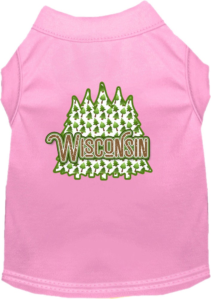 Pet Dog & Cat Screen Printed Shirt for Small to Medium Pets (Sizes XS-XL), "Wisconsin Woodland Trees"