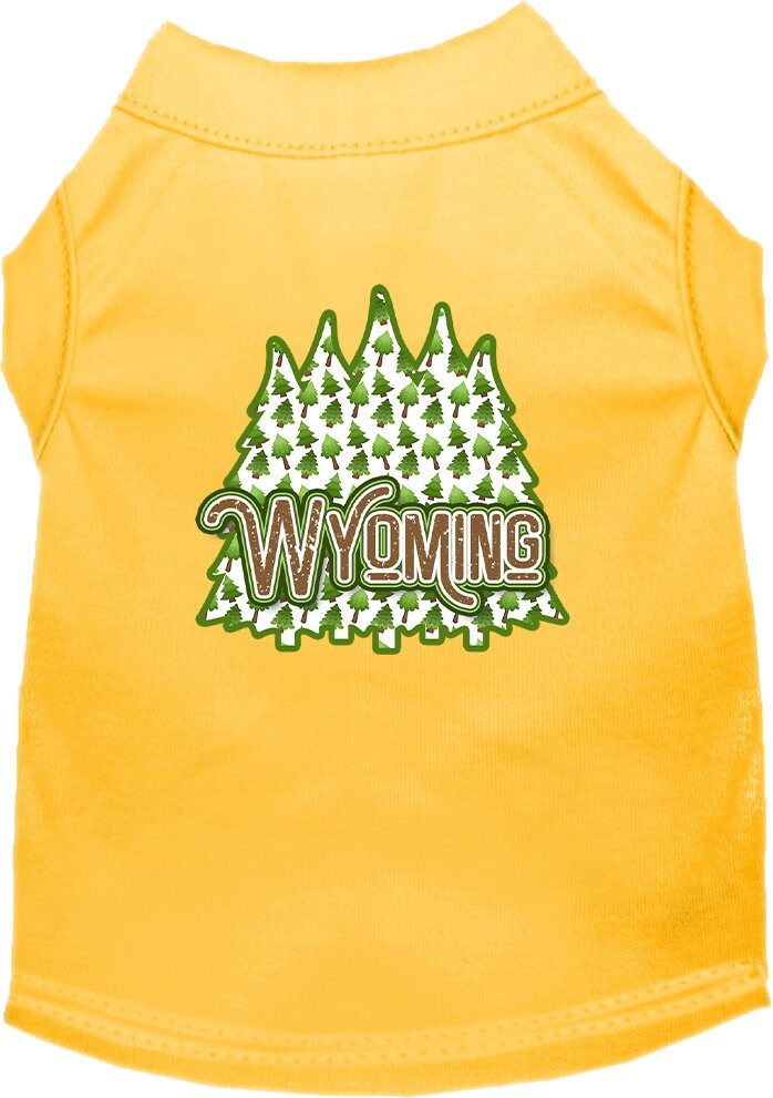 Pet Dog & Cat Screen Printed Shirt for Small to Medium Pets (Sizes XS-XL), "Wyoming Woodland Trees"