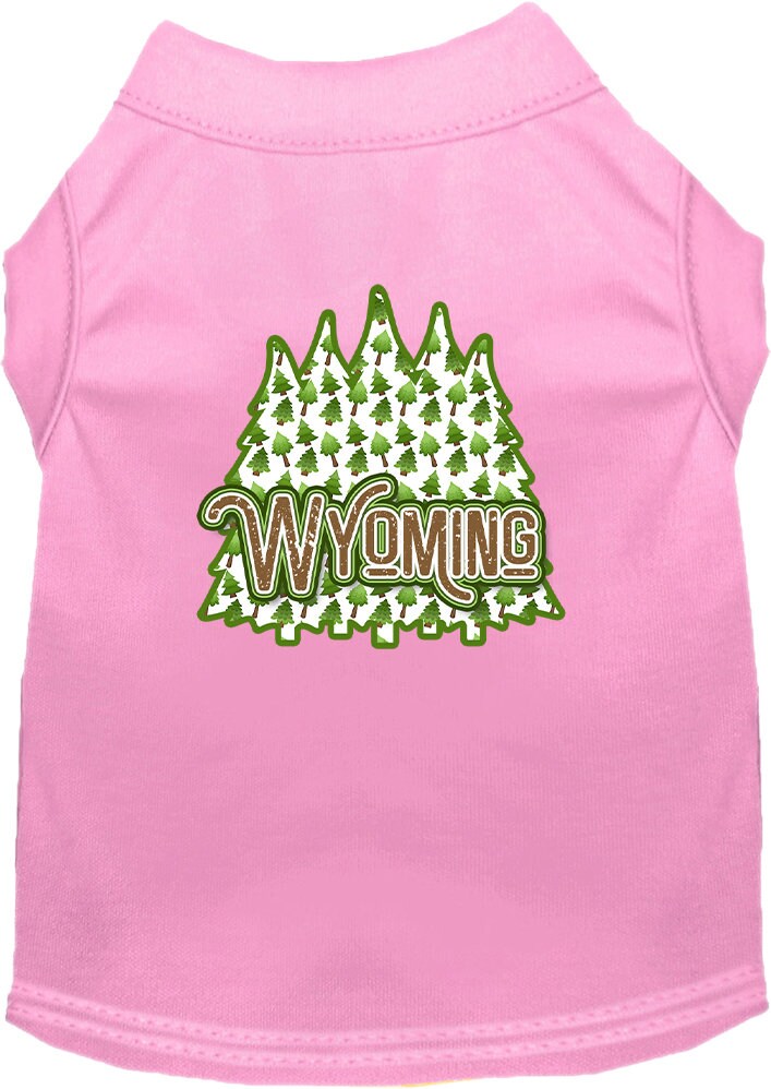 Pet Dog & Cat Screen Printed Shirt for Medium to Large Pets (Sizes 2XL-6XL), "Wyoming Woodland Trees"