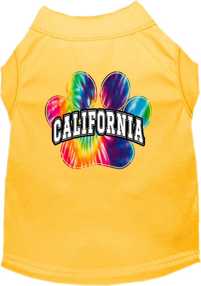 Pet Dog & Cat Screen Printed Shirt for Medium to Large Pets (Sizes 2XL-6XL), "California Bright Tie Dye"