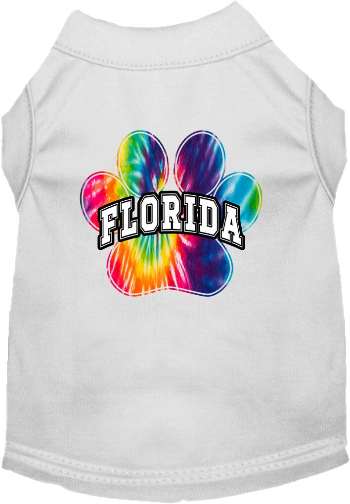 Pet Dog & Cat Screen Printed Shirt for Small to Medium Pets (Sizes XS-XL), "Florida Bright Tie Dye"