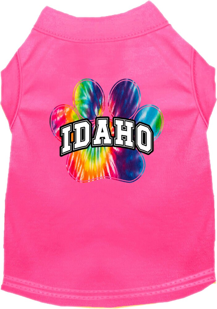 Pet Dog & Cat Screen Printed Shirt for Medium to Large Pets (Sizes 2XL-6XL), "Idaho Bright Tie Dye"