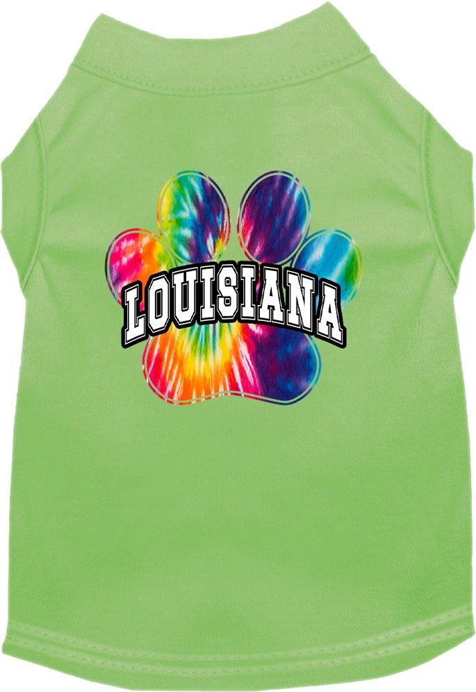 Pet Dog & Cat Screen Printed Shirt for Small to Medium Pets (Sizes XS-XL), "Louisiana Bright Tie Dye"