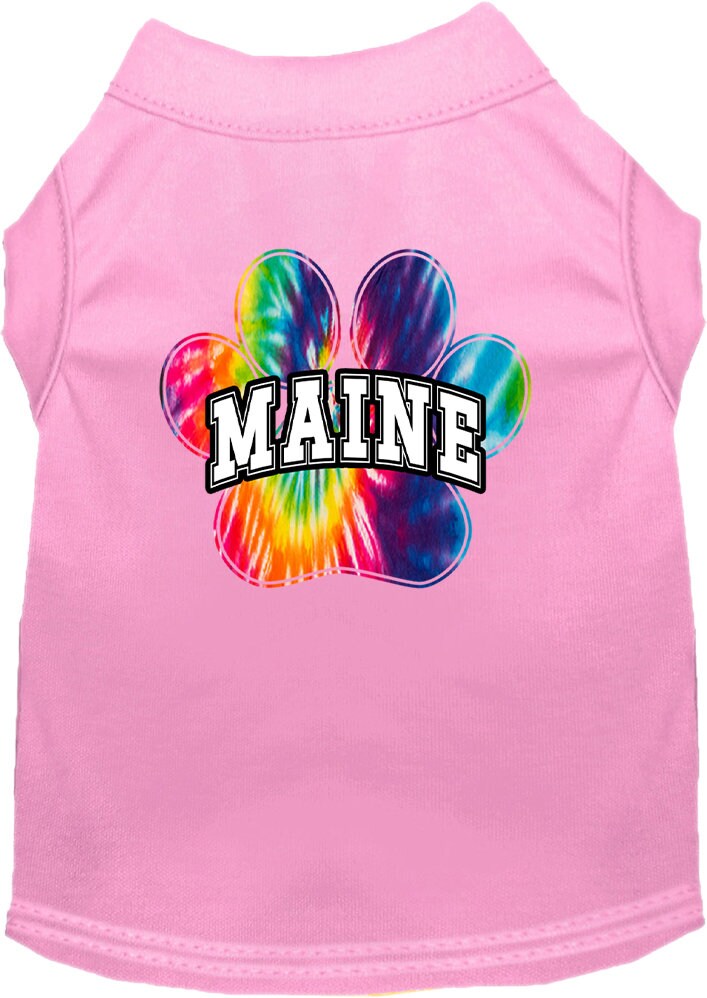 Pet Dog & Cat Screen Printed Shirt for Medium to Large Pets (Sizes 2XL-6XL), "Maine Bright Tie Dye"