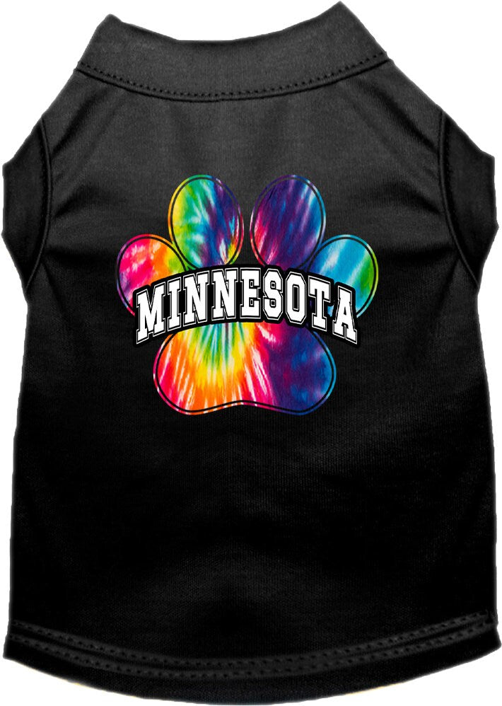 Pet Dog & Cat Screen Printed Shirt for Small to Medium Pets (Sizes XS-XL), "Minnesota Bright Tie Dye"