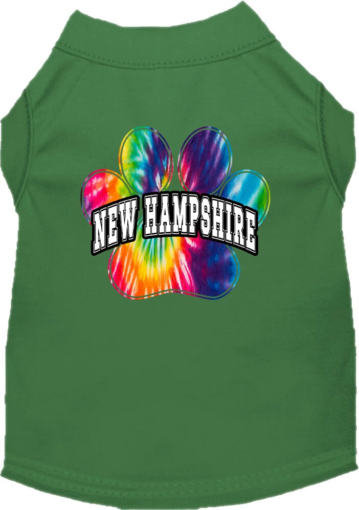 Pet Dog & Cat Screen Printed Shirt for Small to Medium Pets (Sizes XS-XL), "New Hampshire Bright Tie Dye"